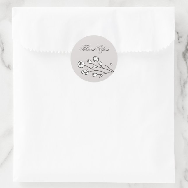 Rond Sticker de fermeture Mariage de fleurs vintages -  (Sac)