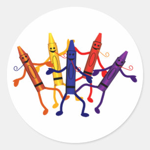 Rond Sticker de fête d'anniversaire de Crayonne