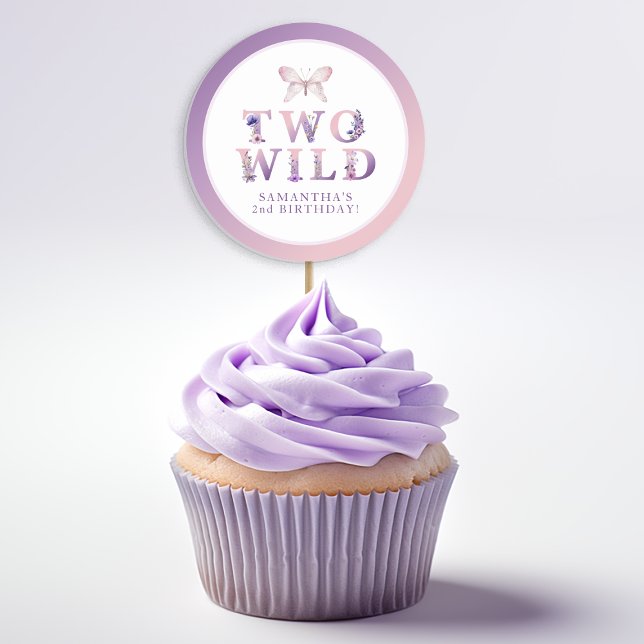 Rond Sticker de fête florale deux jours d'anniversaire  (Sticker favor example)