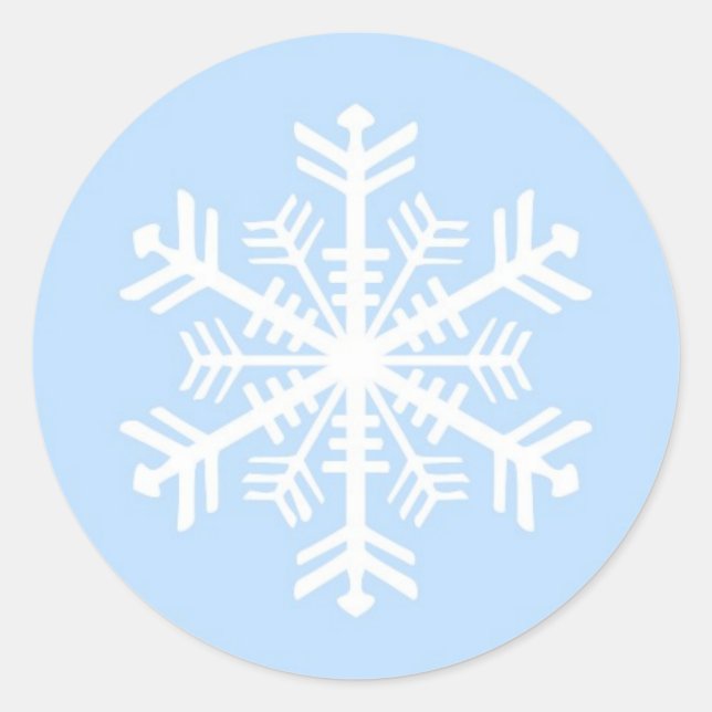 Rond sticker de flocon de neige de Noël hiver (Devant)