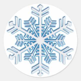 Rond Sticker de Flocon de neige en cristal de glace
