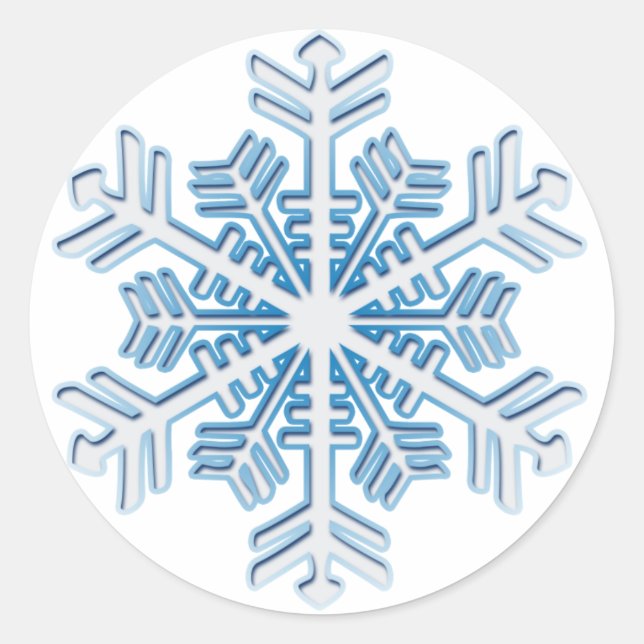Rond Sticker de Flocon de neige en cristal de glace (Devant)