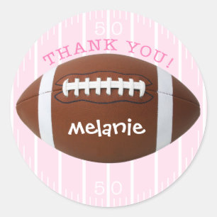 Rond Sticker de football en Merci personnalisé