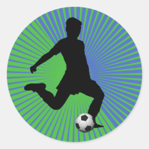 Rond Sticker de football - Garçon vert
