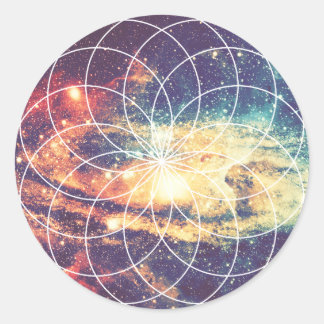 Rond Sticker de galaxie géométrique n° 1