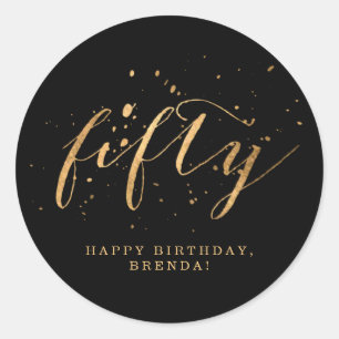 Rond Sticker de la 50ème Gold Cinquantième Anniversaire