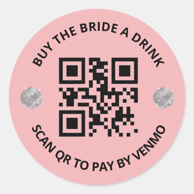 Rond Sticker de la discothèque dernière Bachelorette QR (Devant)