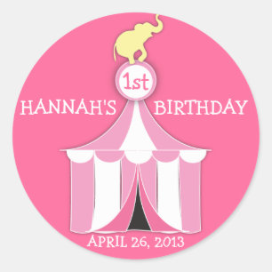 Rond Sticker de la fête Anniversaire de enfant Circus 