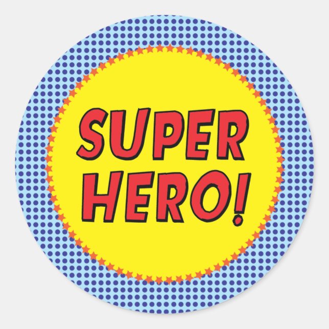 Rond Sticker de la fête de super-héros (Devant)