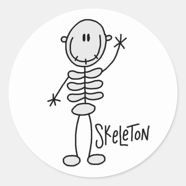 Rond Sticker de la figure de squelette d'Halloween (Devant)