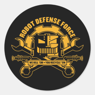 Rond Sticker de la Force de défense antirobotique