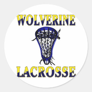Rond Sticker de la Mascotte de crosse Wolverinies