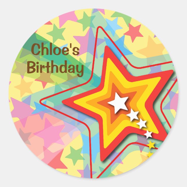 Rond Sticker de la partie Anniversaire de enfant de l'a (Devant)