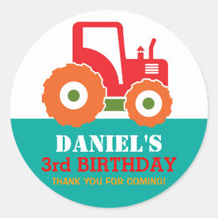 Rond Sticker de la partie Anniversaire de enfant du tra