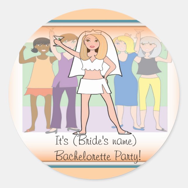 Rond Sticker de la partie de bachelorette (Devant)