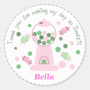 Rond Sticker de la partie de gumball rose pâle