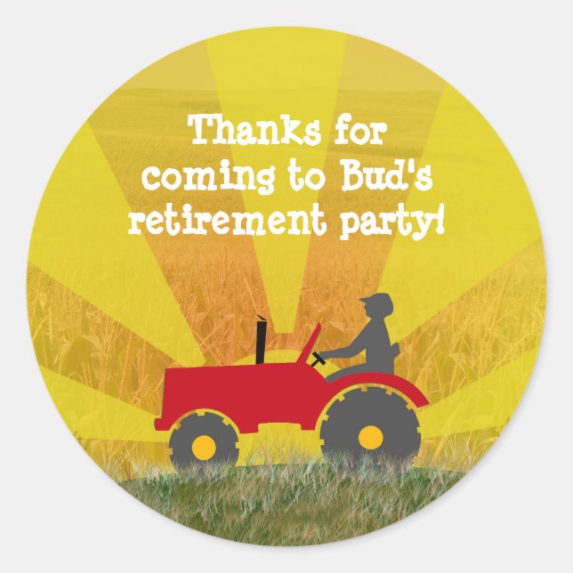 Rond Sticker de la partie de retraite du tracteur rouge (Devant)