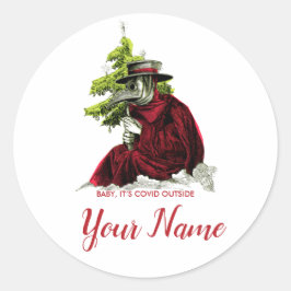 Rond Sticker de la peste Doctor Funny Xmas