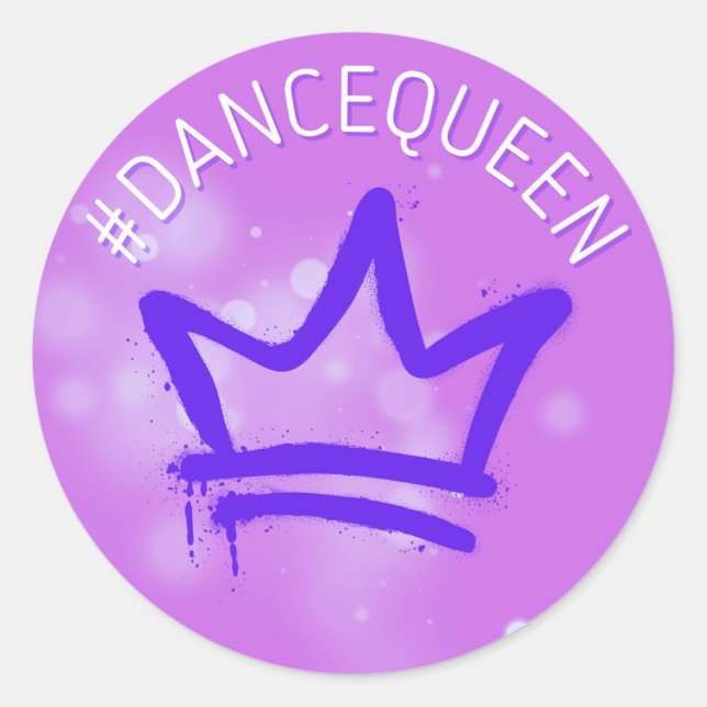 Rond Sticker de la reine de danse (Devant)