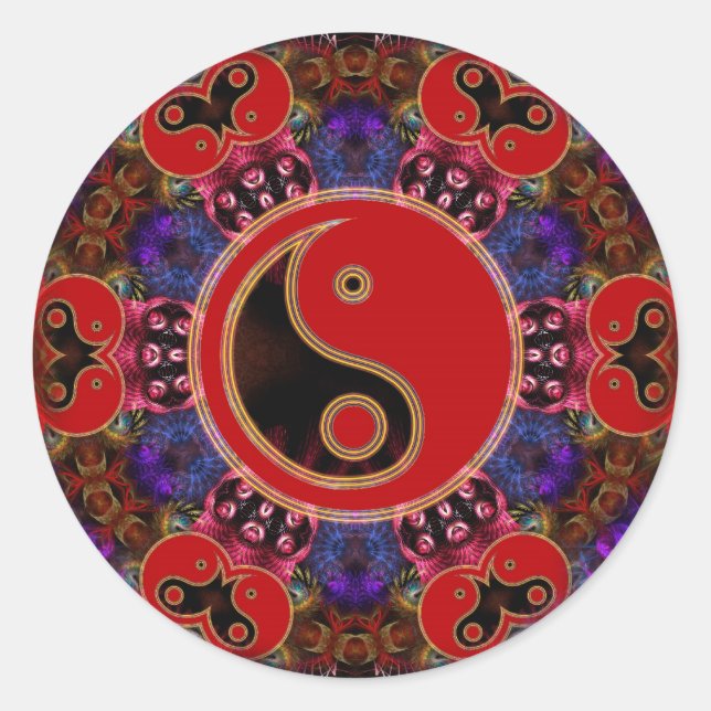 Rond Sticker de la sagesse YinYang (Devant)