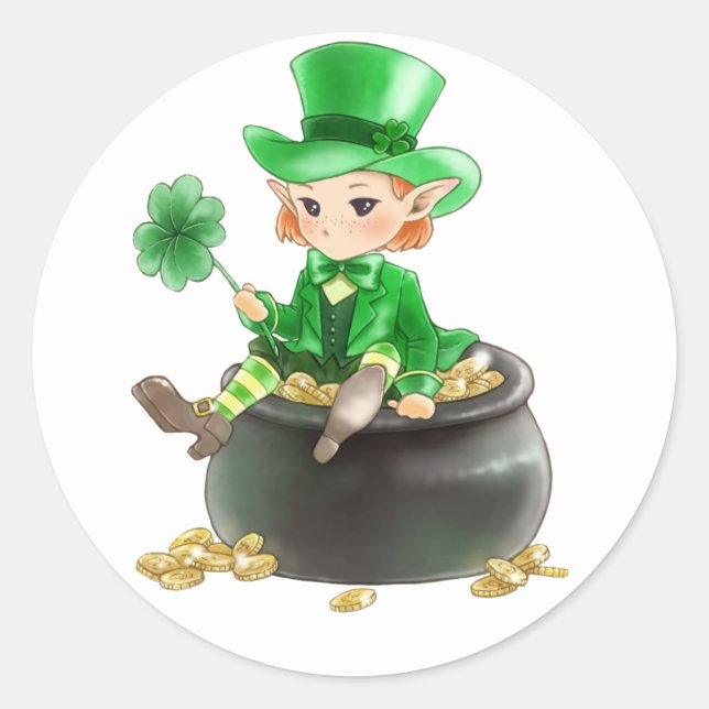 Rond Sticker de la Saint Patrick (Devant)