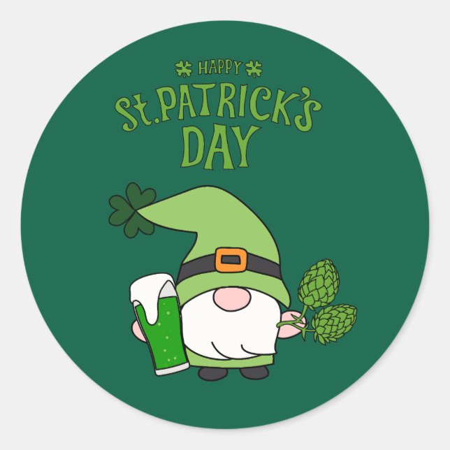 Rond Sticker de la Saint-Patrick (Devant)