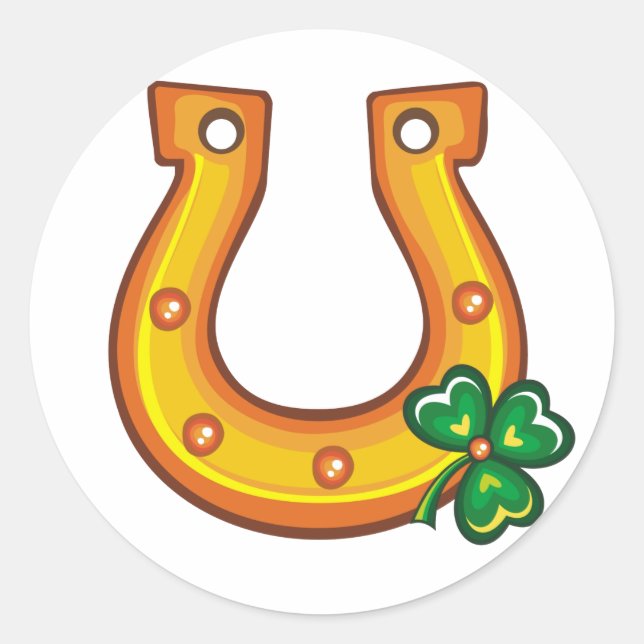 Rond Sticker de la Saint-Patrick pour le fer à cheval L (Devant)