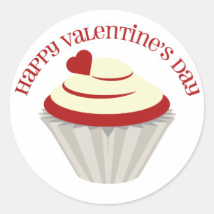 Rond Sticker de la Saint-Valentin en velours rouge