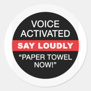 Rond Sticker de la serviette papier activée vocale