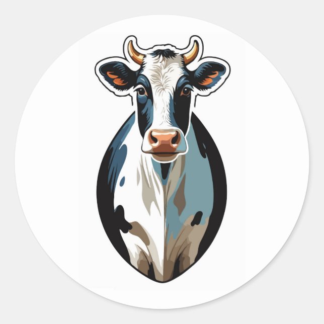 Rond Sticker de la vache laitière de charme - Animal de (Devant)
