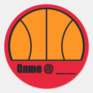 Rond Sticker de l'heure du jeu de basket-ball