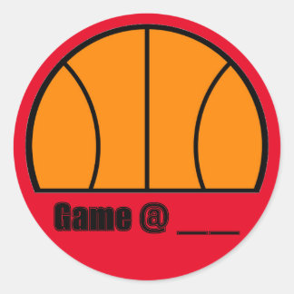 Rond Sticker de l'heure du jeu de basket-ball