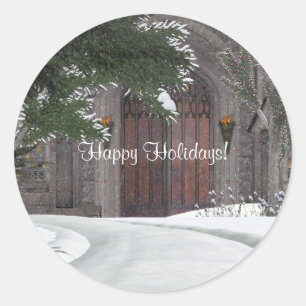 Rond Sticker de l'hiver de Noël