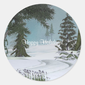 Rond Sticker de l'hiver de Noël