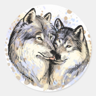 Rond Sticker de loup