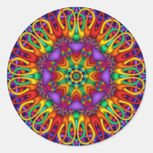 Rond sticker de mandala décoratif aux couleurs vives