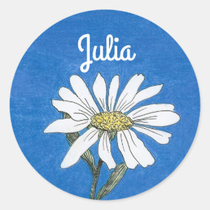 Rond Sticker de marguerite personnalisé