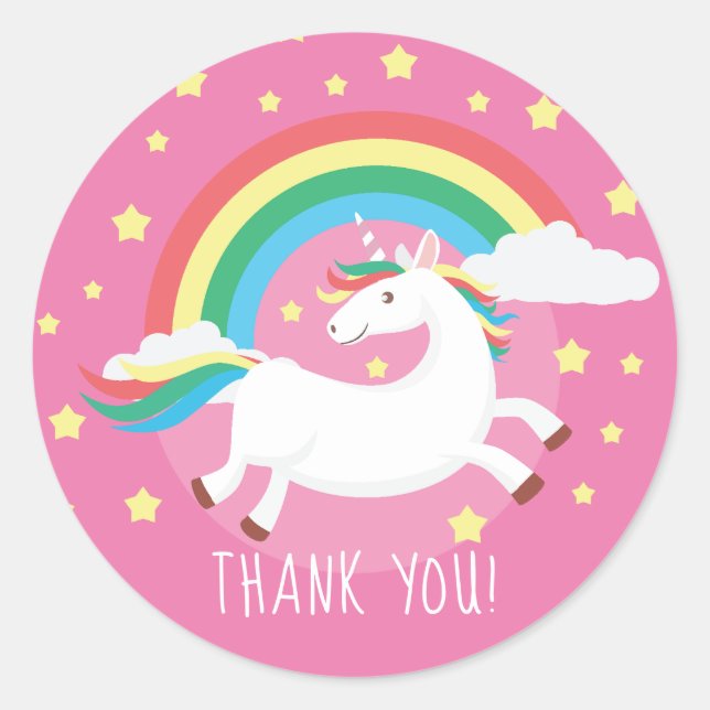 Rond Sticker de Merci Unicorn Favoriser (Devant)
