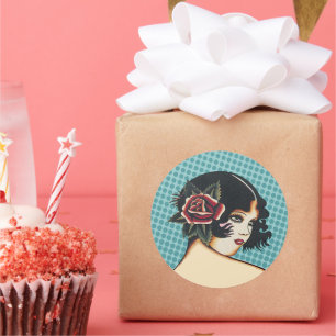 Rond Sticker de mode Diva - Points Bleus