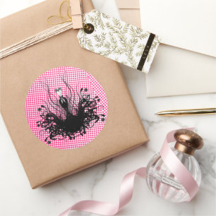 Rond Sticker de mode Diva - Raspberry Hot Bright Pink