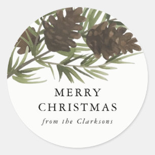 Rond Sticker de Noël aux pinces d'aquarelle