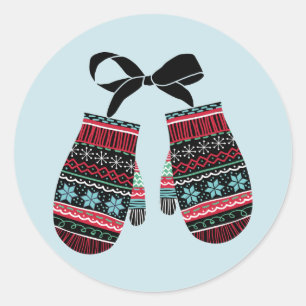 Rond Sticker de Noël de Holiday Mittens