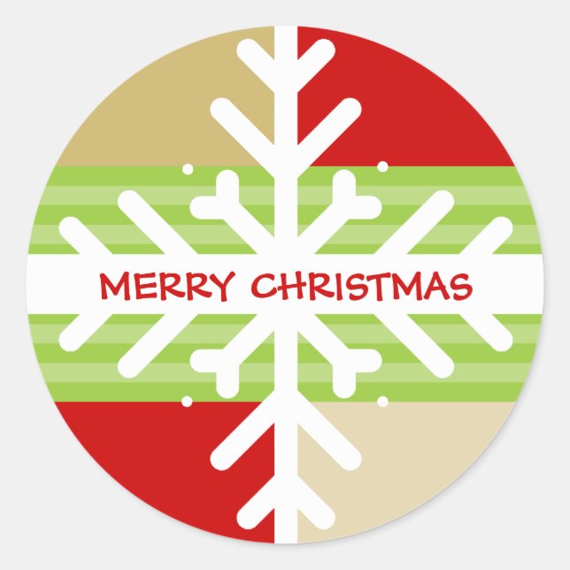 Rond STICKER DE NOËL :: Dissection de flocon de neige 4 (Devant)