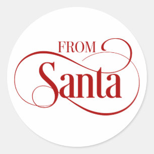 Rond Sticker de Noël du Père Noël