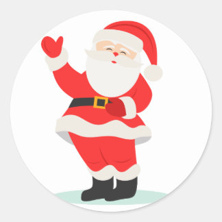 Rond Sticker de Noël du Père Noël