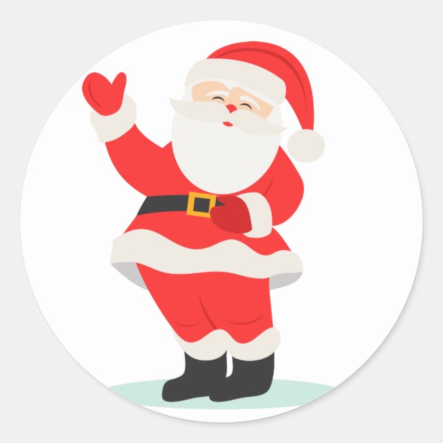 Rond Sticker de Noël du Père Noël (Devant)