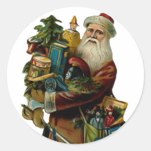 Rond Sticker de Noël du père vintage
