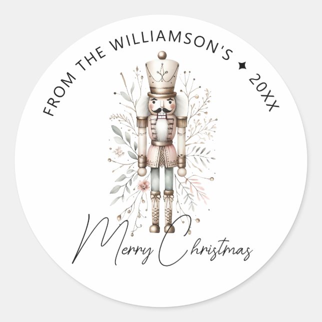 Rond Sticker de Noël Festive Pink Gold (Devant)