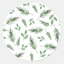 Sticker de Noël Floral Green Winter Bliss