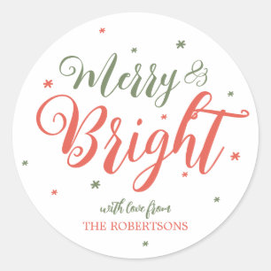 Rond Sticker de Noël joyeux et brillant